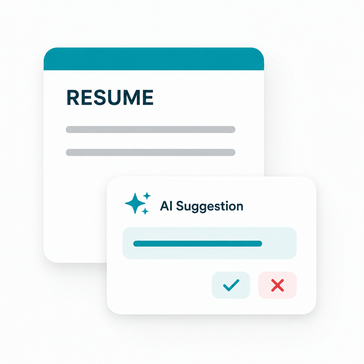 AI resume builder suggesting a bullet point and professional summary in a resume editor