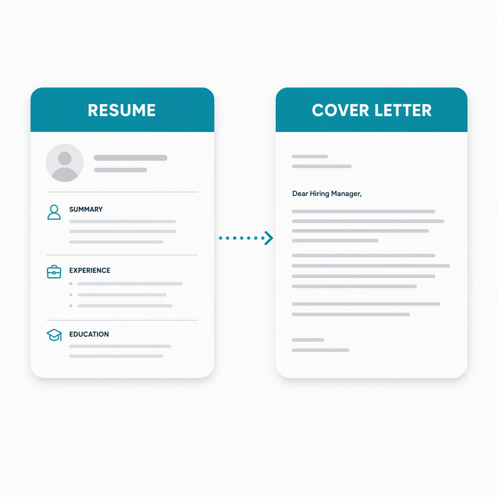 AI resume builder generating a matching cover letter from a saved resume